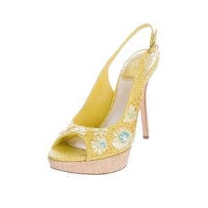 Christian Dior Paraiso Snakeskin Slingback Sandals Womens Size 39.5 US 9.5 Pumps